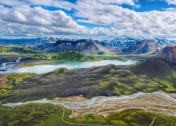 航拍梦幻仙境冰岛内陆高地唯美意境
